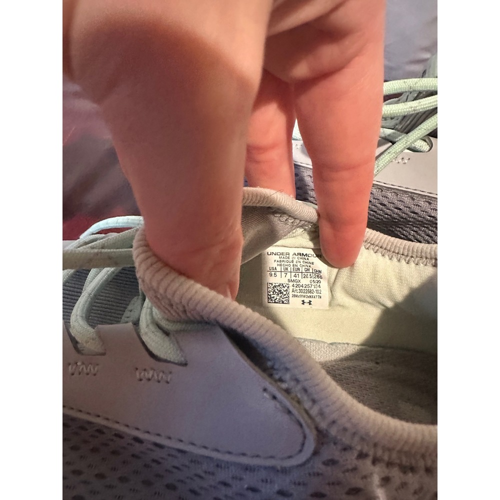 Under Armour Mojo 2 Womens Gray Mint Green Running Shoes 3022592-102 Size 9.5 - Picture 4 of 6